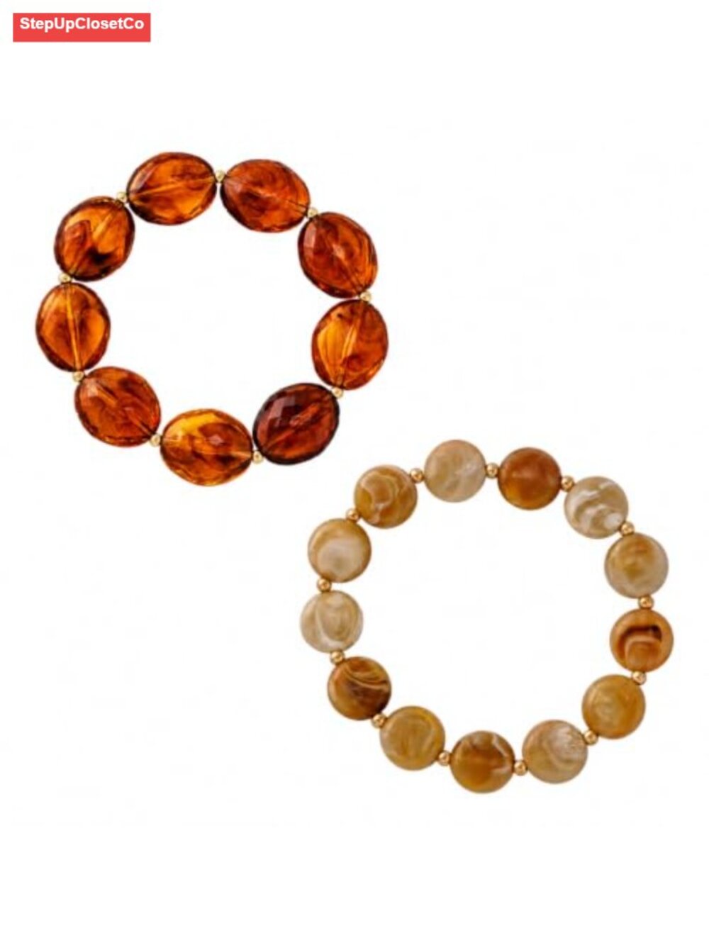 Handmade Boho Stretch Bracelet Set for Women, Chunk Bead Stackable Jewelry